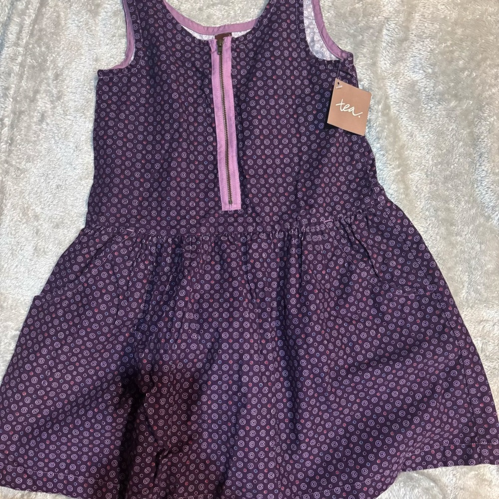 Tea Purple corduroy Sleeveless Dress with zip up 8 NWT